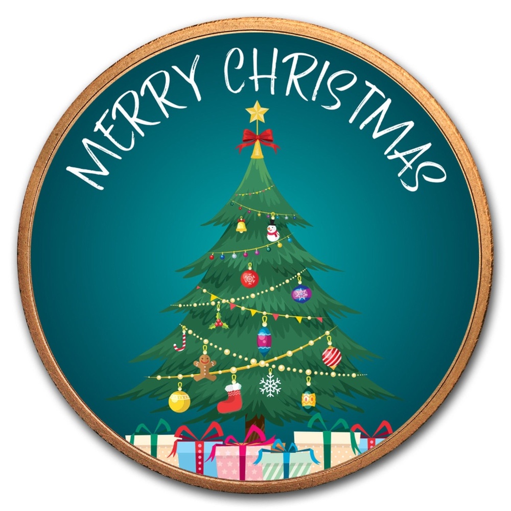 Merry Christmas Copper Medallion